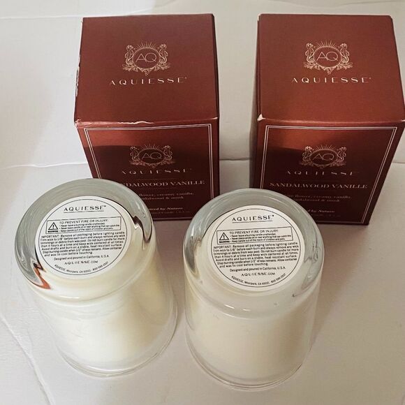 2x Aquiesse Luxe SANDALWOOD VANILLE Luxury Scented Candle Aesthetic 6.5 Oz - Picture 7 of 7